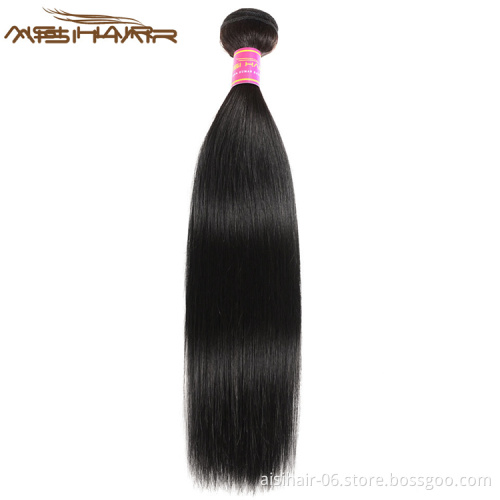 Aisi Hair Top Quality Black Silky Straight Wave Human Hair Brazilian Human Hair Bundles Extension For Black White Women